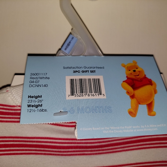 Disney Pooh 1st Christmas stripped set 3/6 months - Picture 3 of 5